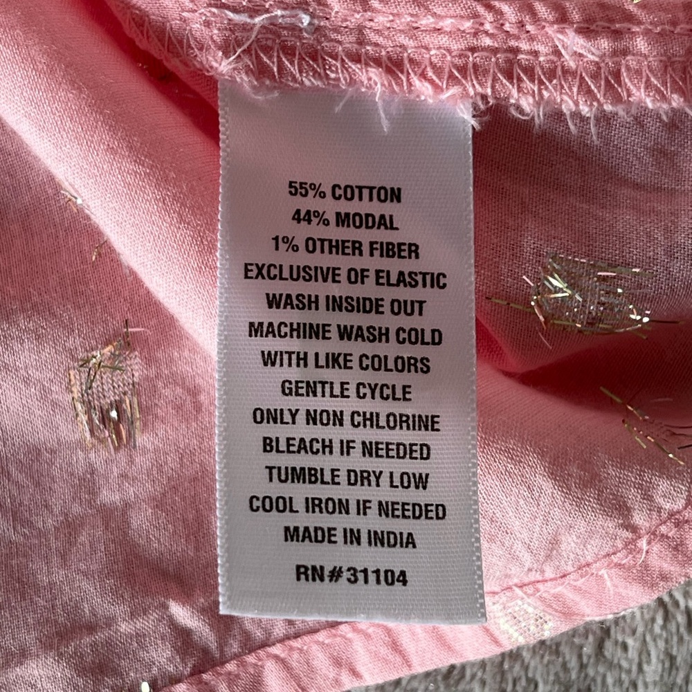 Crown & Ivy 100% Cotton Split V Blush Pink Silver Beads Peasant Blouse Sz XL - Picture 9 of 12